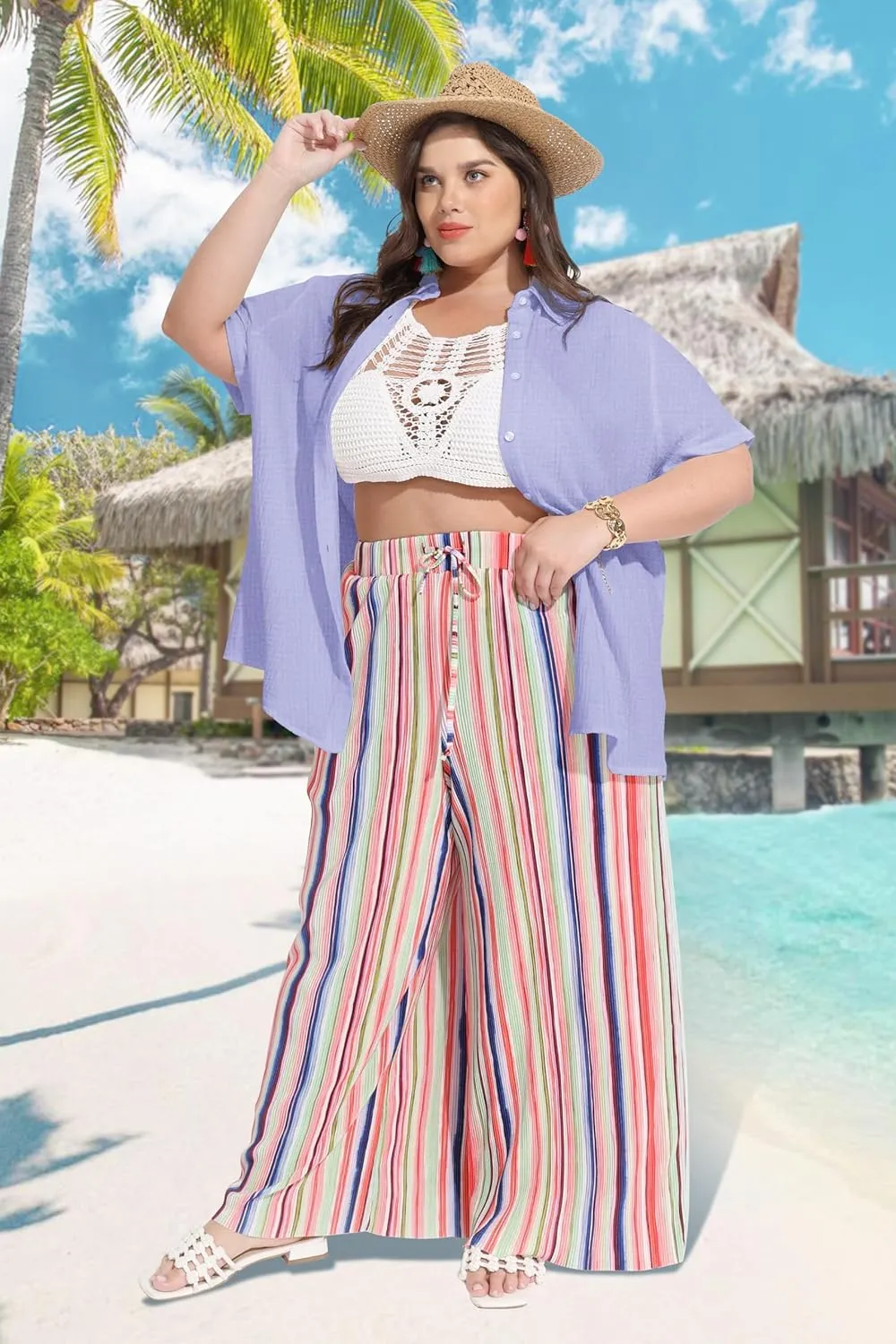 RITERA Womens Plus Size Tops Button Down Roll-Up Cuffed Short Sleeve Casual Shirts Collared Summer Lightweight Blouse XL-5XL