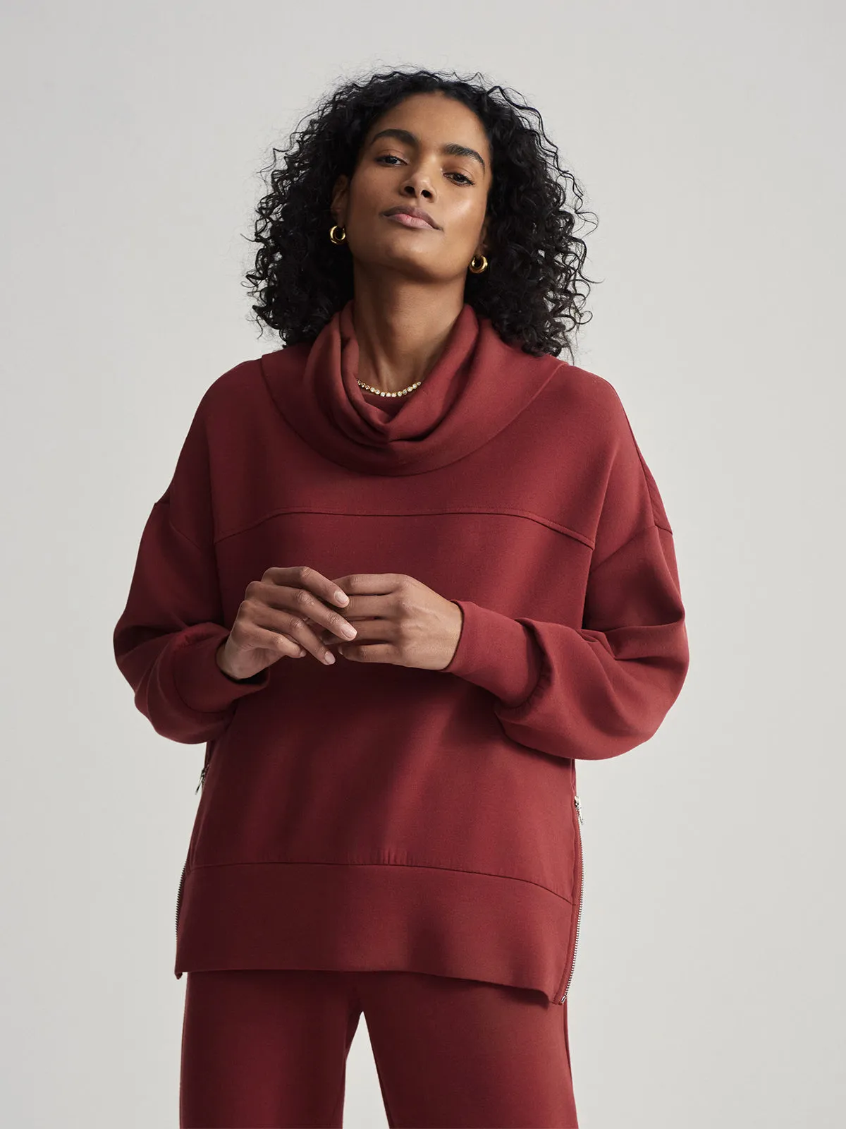 Russett Brown Priya Longline Sweatshirt