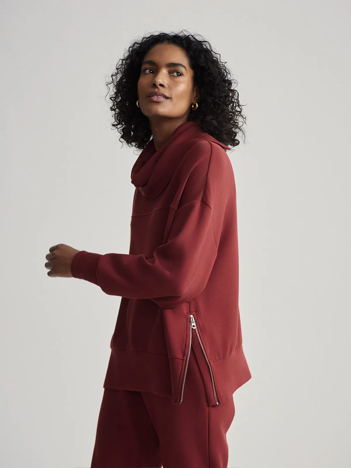 Russett Brown Priya Longline Sweatshirt