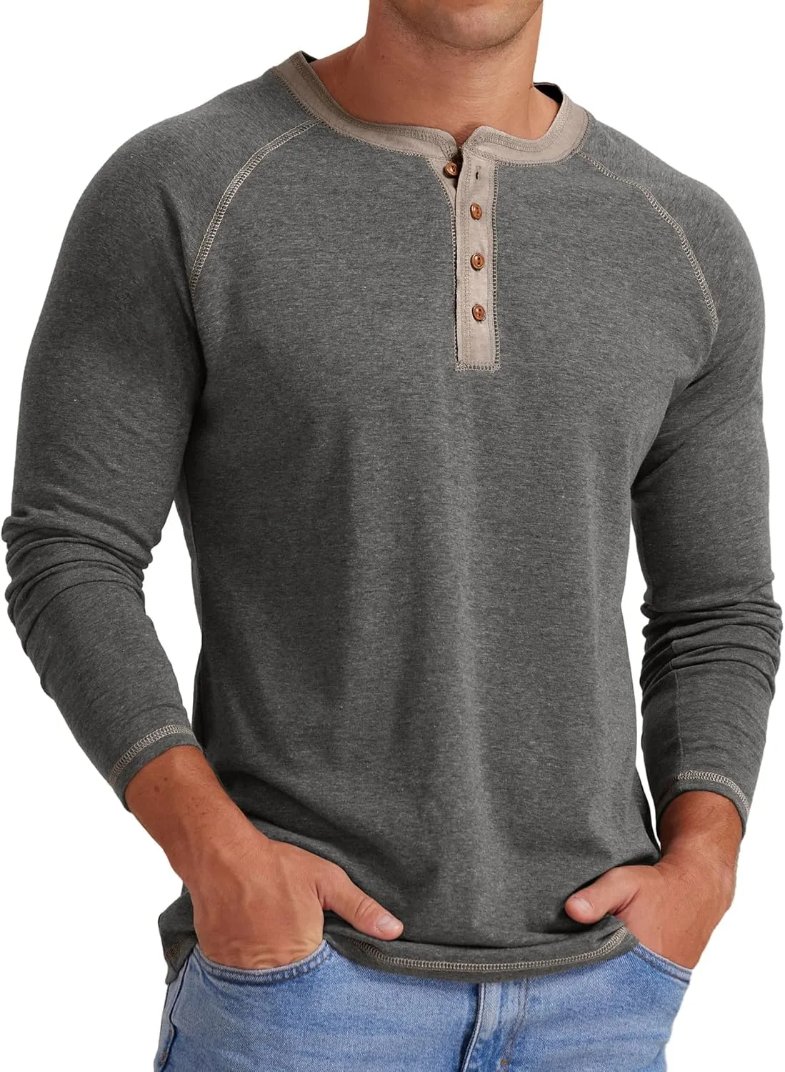 Sailwind Mens Henley Long/Short Sleeve T-Shirt Cotton Casual Shirt