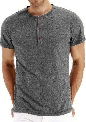 Sailwind Mens Henley Short Sleeve T-Shirt Cotton Casual Shirt