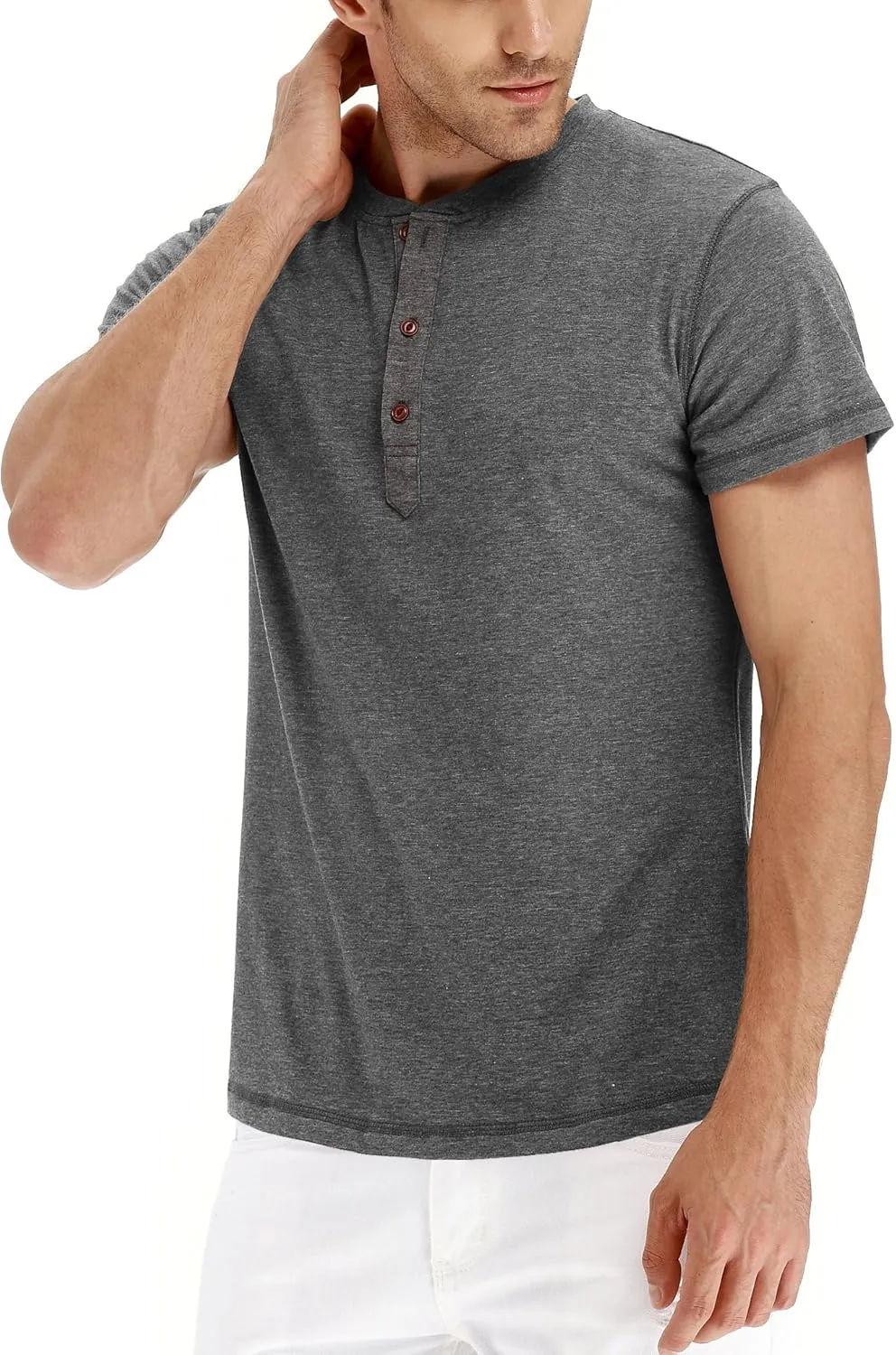 Sailwind Mens Henley Short Sleeve T-Shirt Cotton Casual Shirt