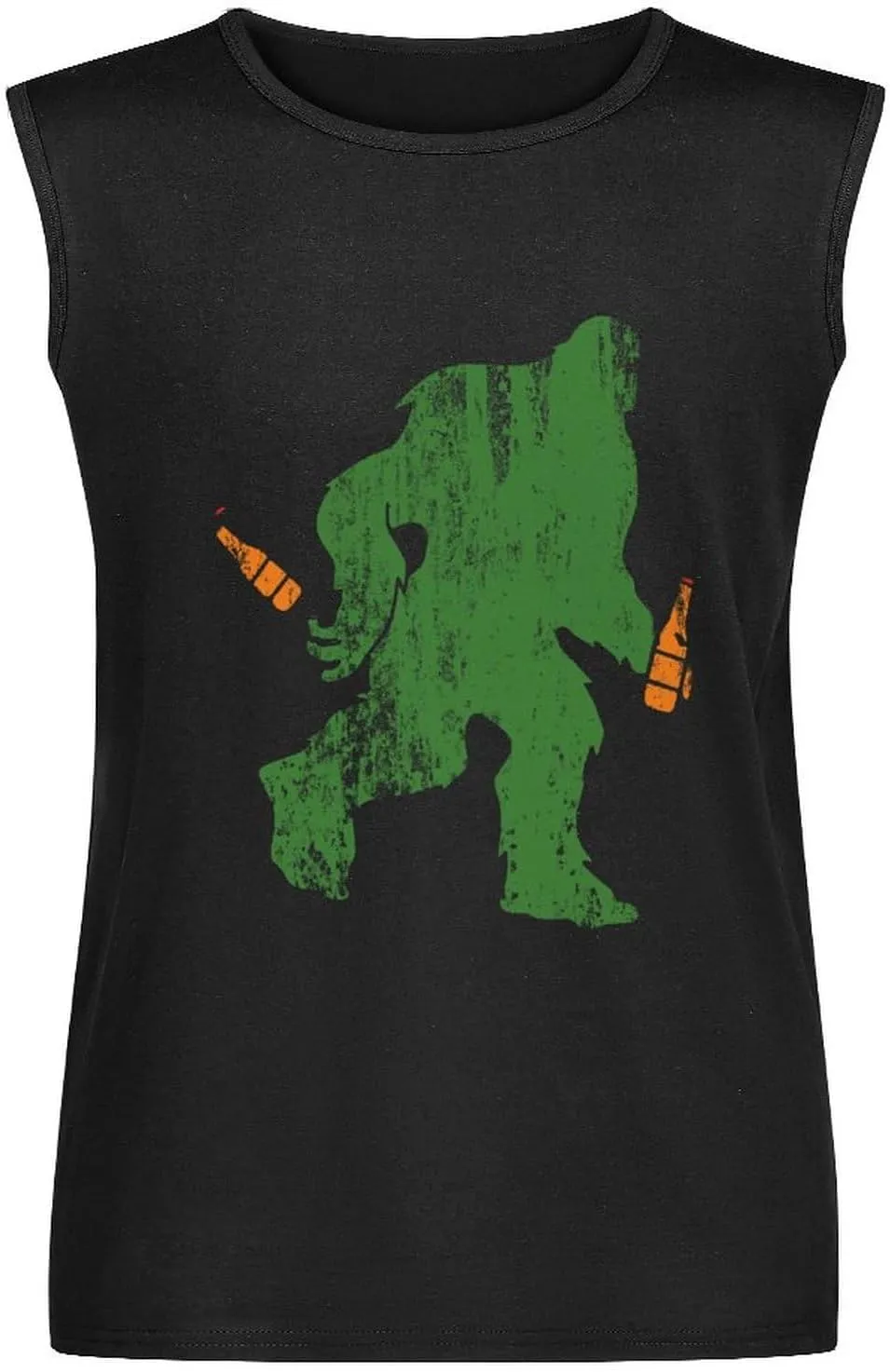Sasquatch Bigfoot with Beer Men's Sleeveless Shirts Muscle Tank Top Gym Workout T Shirt