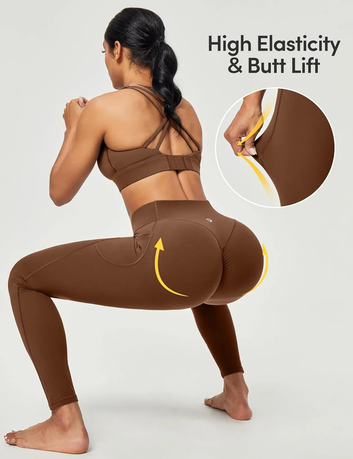 Scrunch Butt Lifting Leggings for Women Tummy Control No Front Seam Compression Workout Leggings with Pockets Yoga Pants