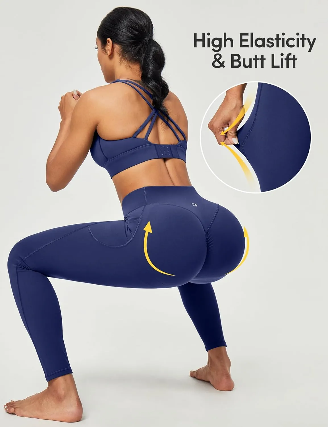 Scrunch Butt Lifting Leggings for Women Tummy Control No Front Seam Compression Workout Leggings with Pockets Yoga Pants