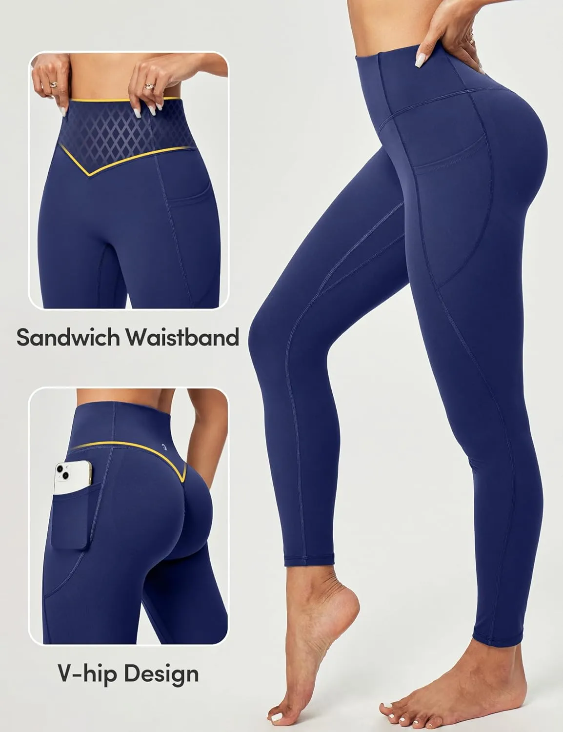 Scrunch Butt Lifting Leggings for Women Tummy Control No Front Seam Compression Workout Leggings with Pockets Yoga Pants