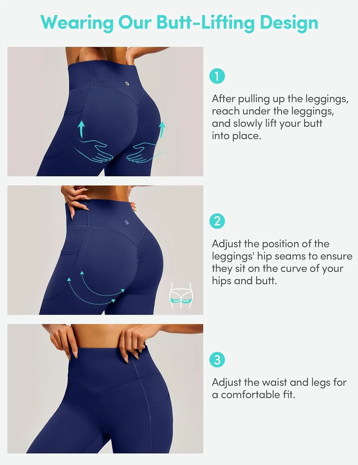 Scrunch Butt Lifting Leggings for Women Tummy Control No Front Seam Compression Workout Leggings with Pockets Yoga Pants