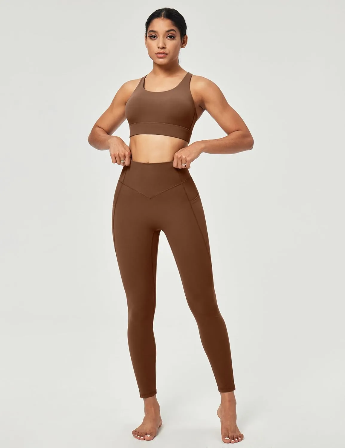 Scrunch Butt Lifting Leggings for Women Tummy Control No Front Seam Compression Workout Leggings with Pockets Yoga Pants