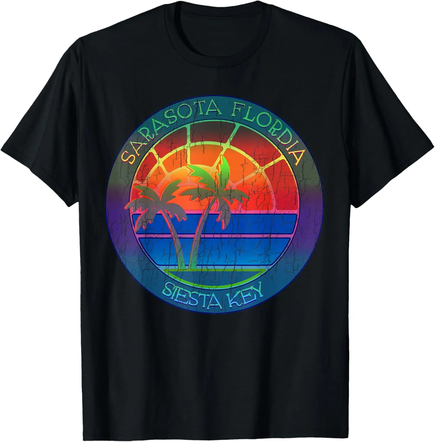 Siesta Key T-Shirt Vintage Sunset Retro Gift TShirt T-Shirt