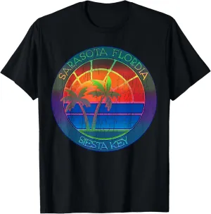 Siesta Key T-Shirt Vintage Sunset Retro Gift TShirt T-Shirt
