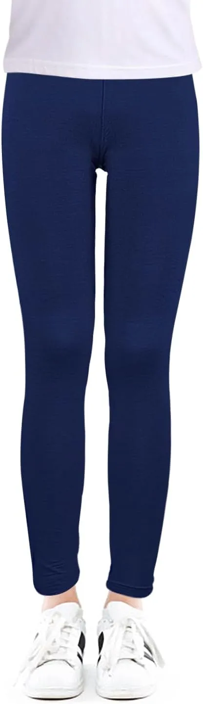 Slaixiu 4 Pack Leggings for Girls - Soft & Comfortable Ankle Length Printed Leggings for Kids (3T to 12 Years)