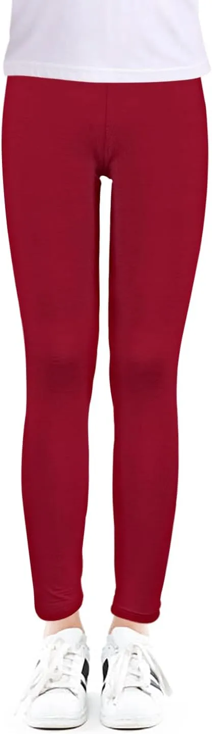 Slaixiu 4 Pack Leggings for Girls - Soft & Comfortable Ankle Length Printed Leggings for Kids (3T to 12 Years)