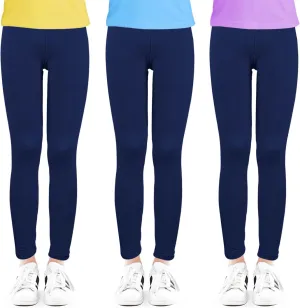 Slaixiu 4 Pack Leggings for Girls - Soft & Comfortable Ankle Length Printed Leggings for Kids (3T to 12 Years)