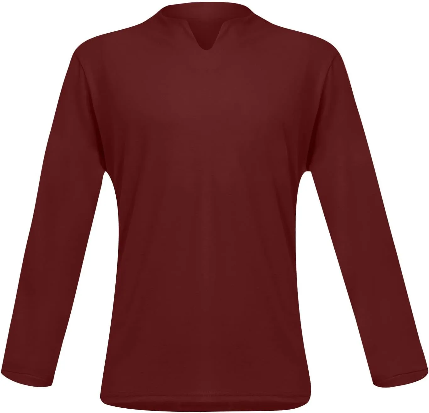 Summer Shirts for Men Casual Stylish Solid Color V Neck Gentleman's Slim Fit Business Long Sleeve Muscle T-Shirt