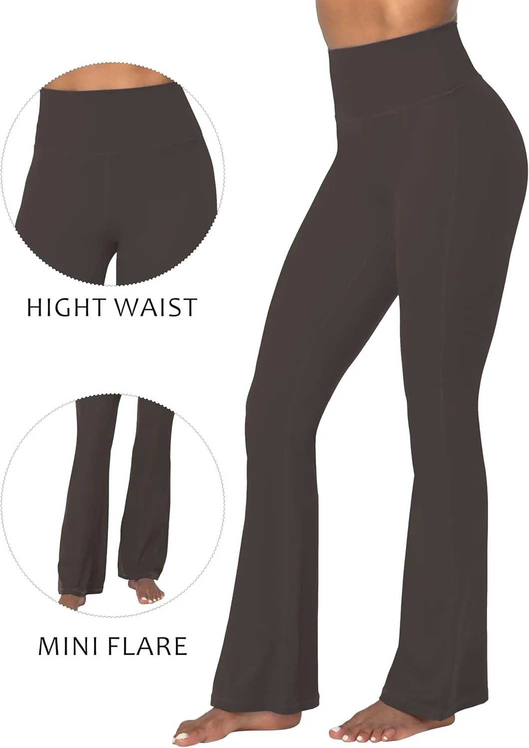 Sunzel Mini Flare Leggings for Women, High Waist Yoga Pants with Tummy Control, Casual Gym Workout Bootcut Leggings