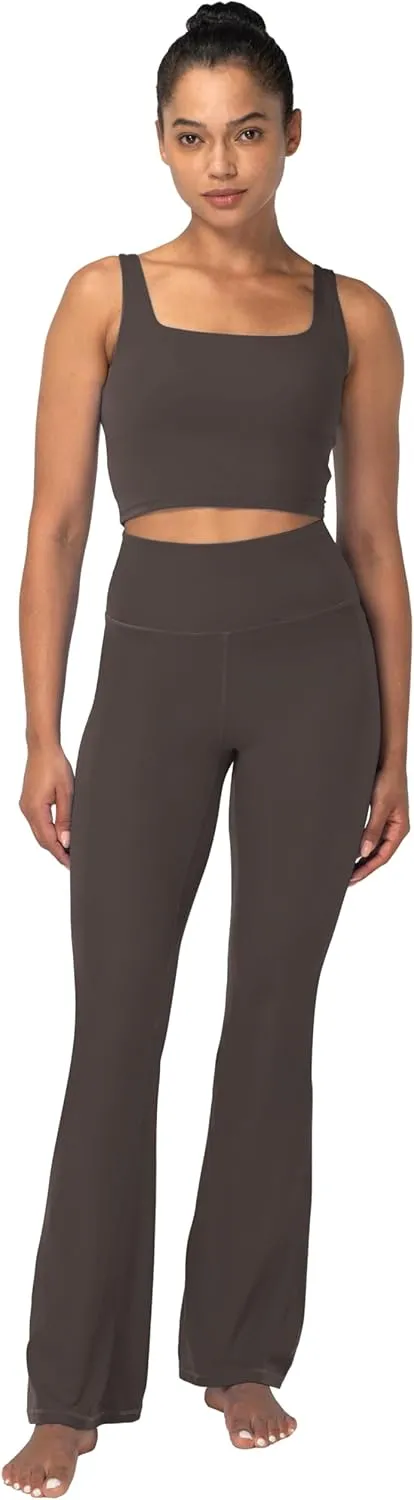 Sunzel Mini Flare Leggings for Women, High Waist Yoga Pants with Tummy Control, Casual Gym Workout Bootcut Leggings