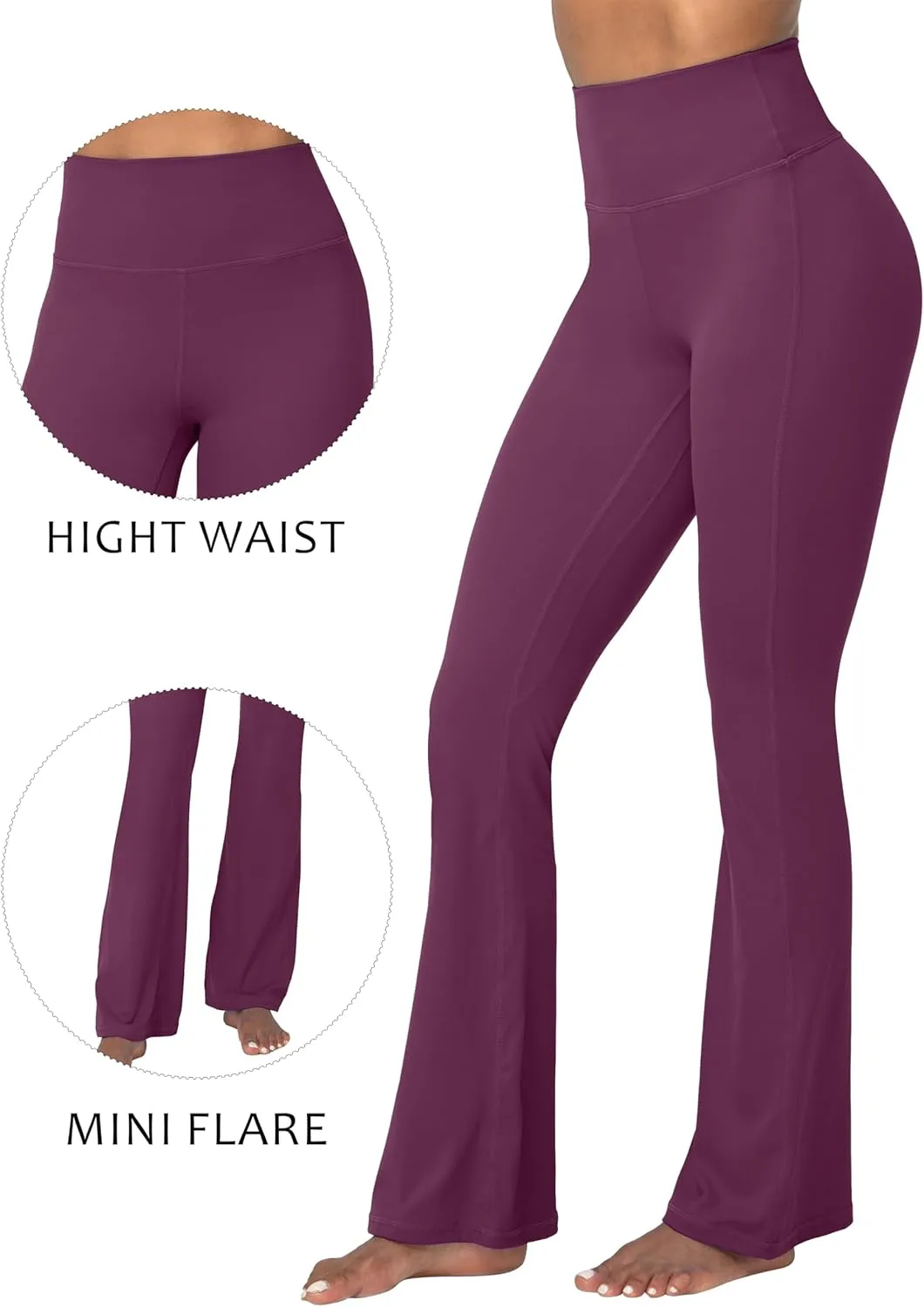 Sunzel Mini Flare Leggings for Women, High Waist Yoga Pants with Tummy Control, Casual Gym Workout Bootcut Leggings