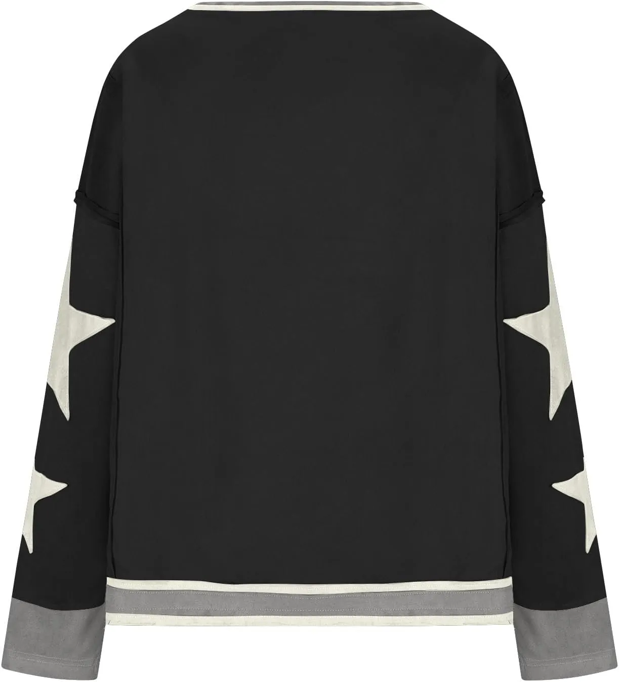 TANGNADE Women Oversized Sweatshirt Long Sleeve Crewneck Pullover Drop Shoulder Cute Tee Shirts 2024 Fall Trendy Clothes