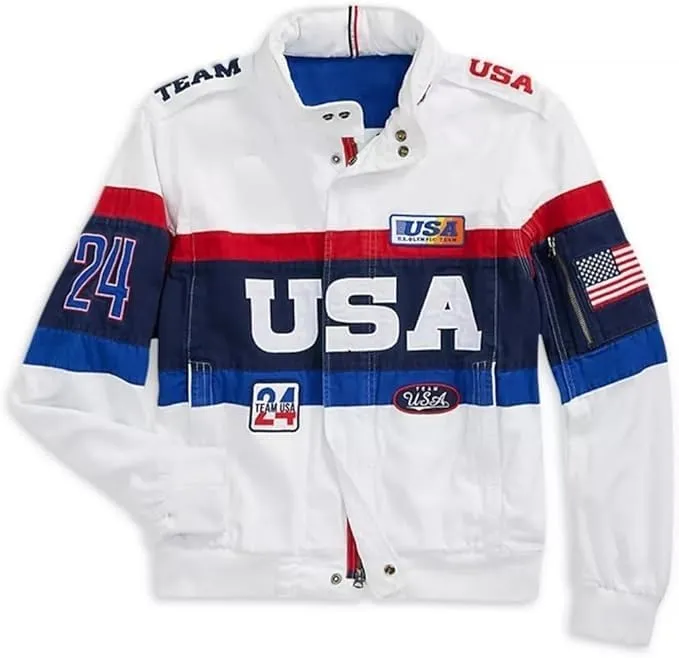 Team USA Jacket - American Flag Patch Jacket - Team USA Flagbearer Jacket - Team USA Closing Ceremony Jacket