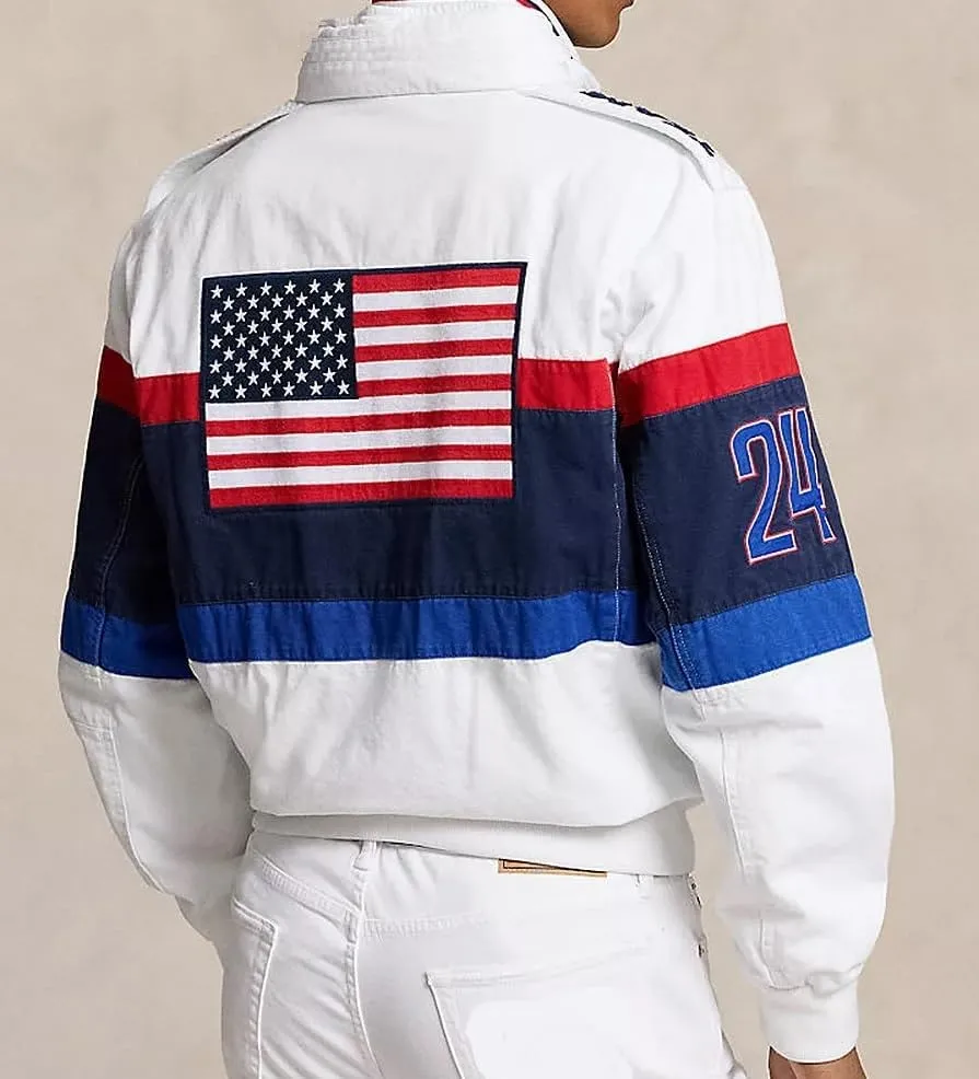 Team USA Jacket - American Flag Patch Jacket - Team USA Flagbearer Jacket - Team USA Closing Ceremony Jacket