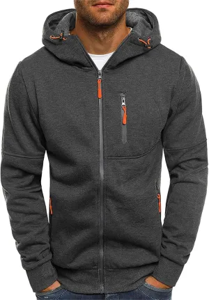 Thatrich Mens Oversized Hoodies Full Zip Hood Sweatshirt Lightweight Fleece Lined Jacket Casual Workout Sweatshirts Outerwear