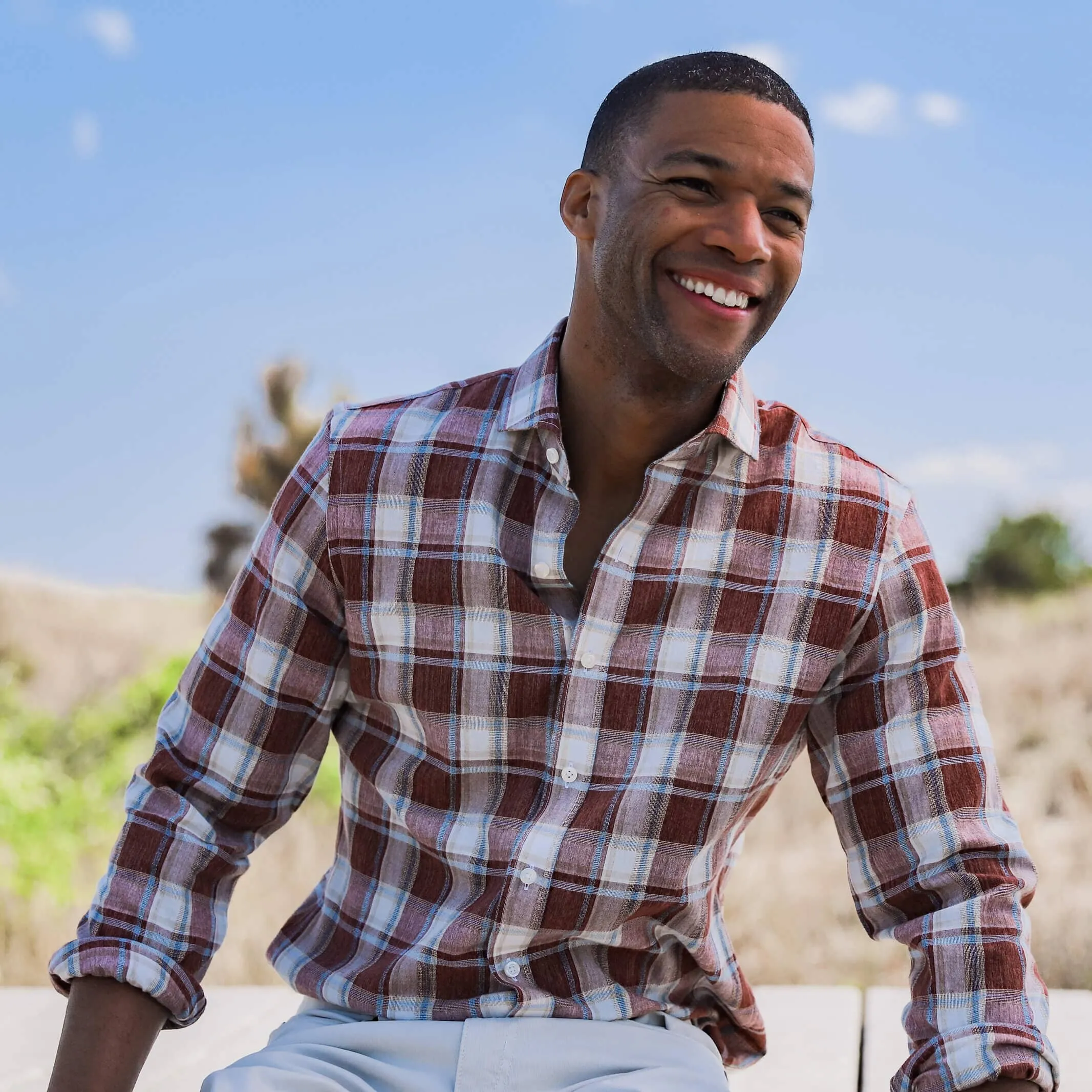 The Brick Red Dorset Plaid Casual Shirt