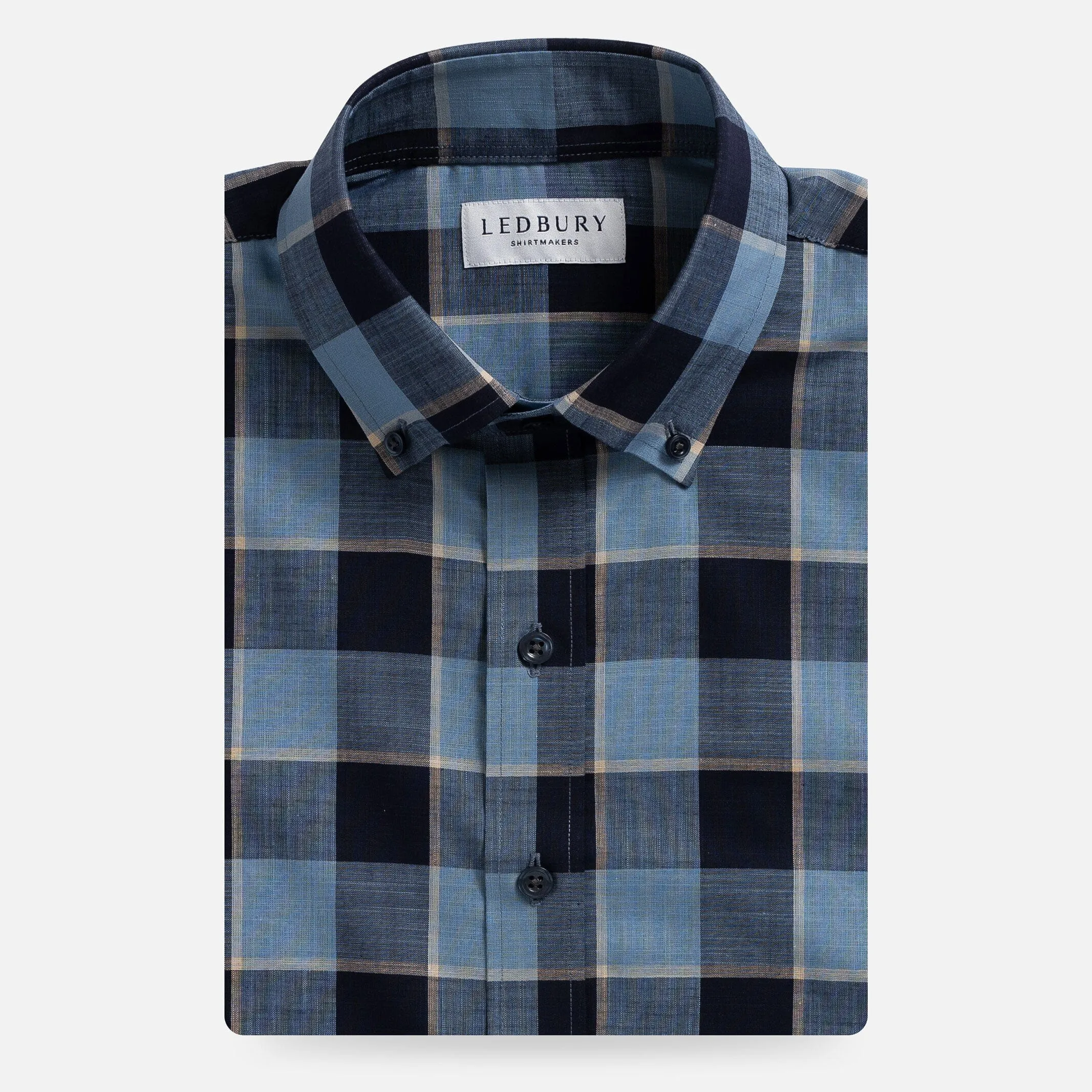 The Smoky Blue Albini Olson Plaid Custom Shirt