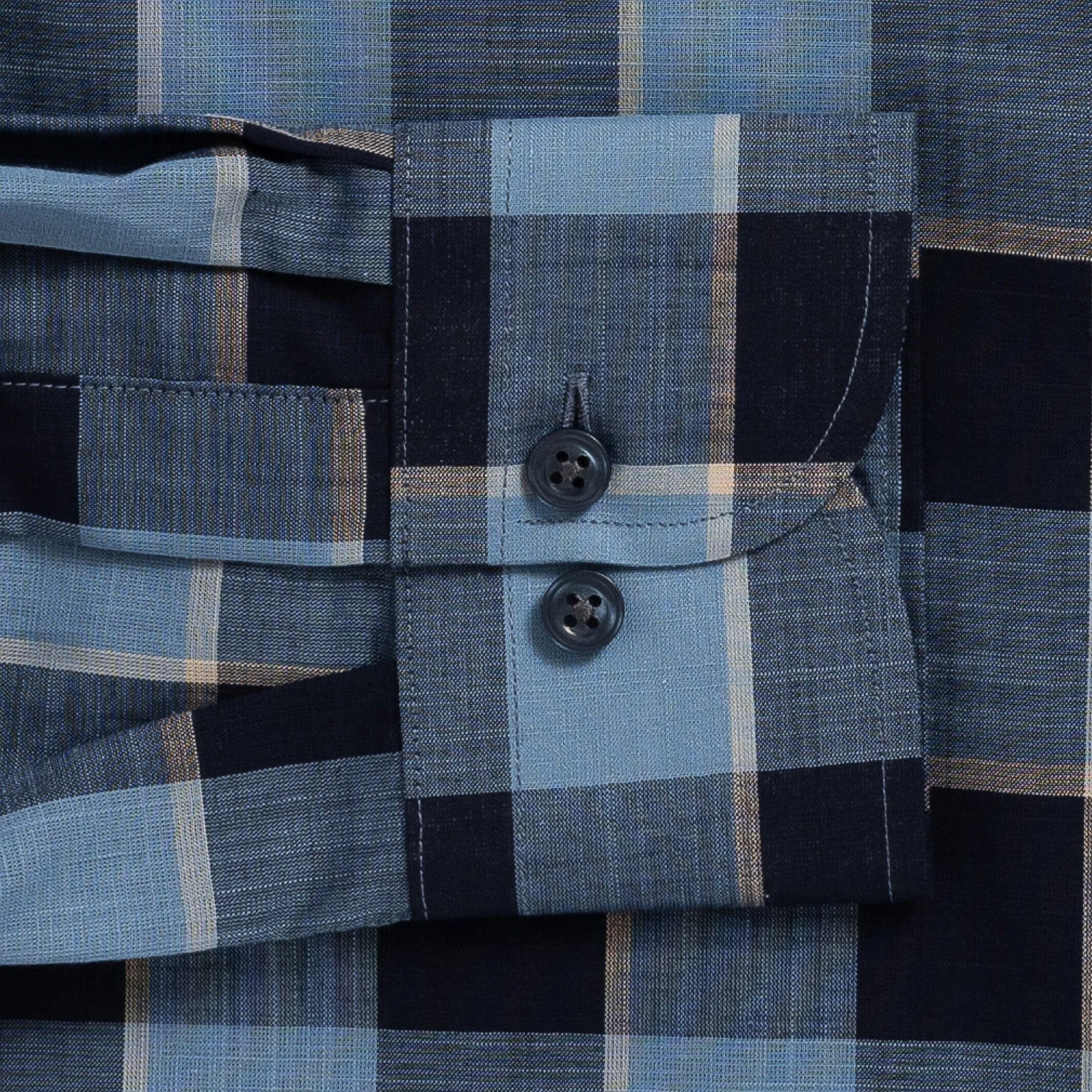 The Smoky Blue Albini Olson Plaid Custom Shirt
