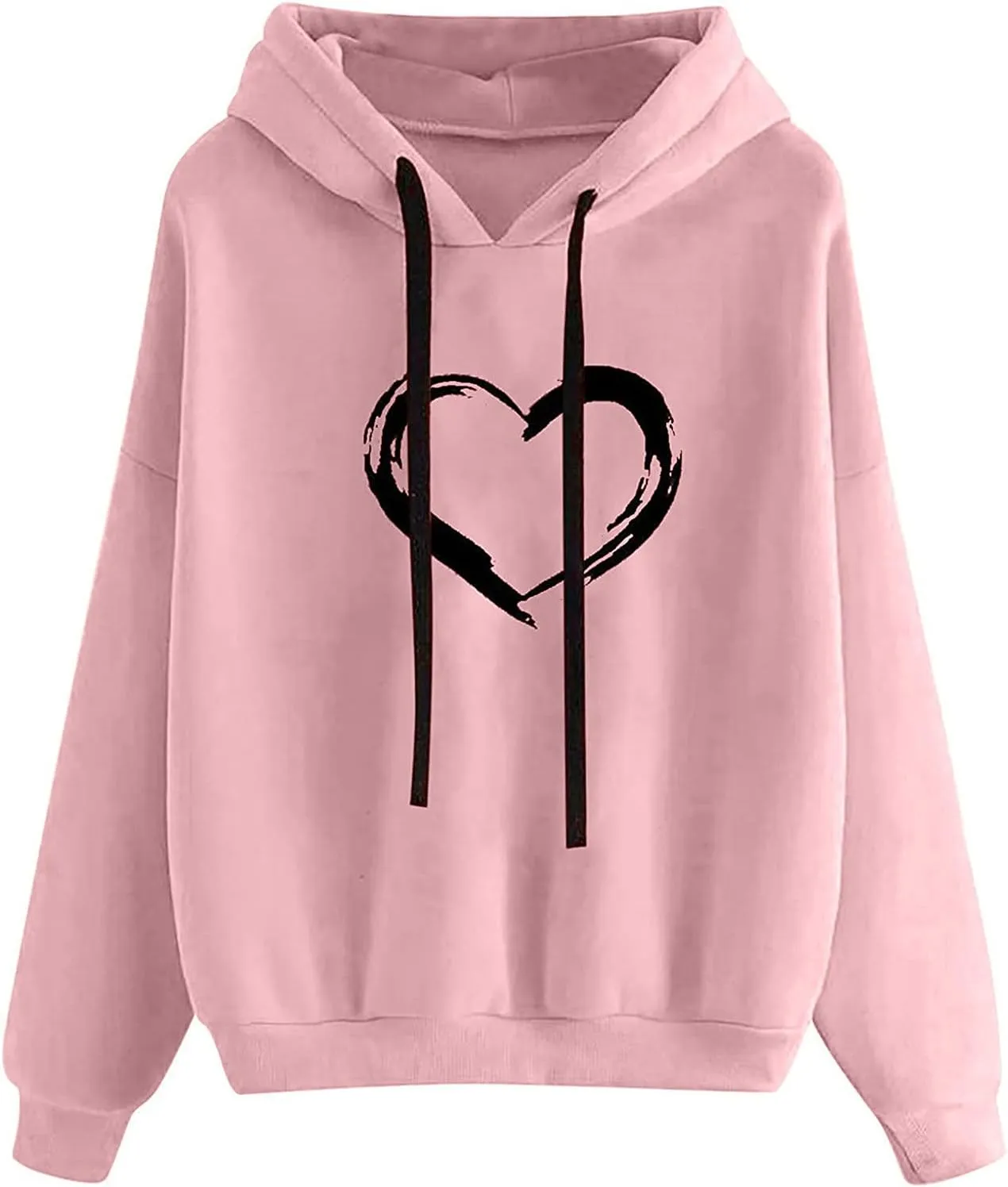 Tight Hoodies for Women Printing Long Sweatshirt Comfy Bright Heart Sleeve Color Hoodies Athletic Womens