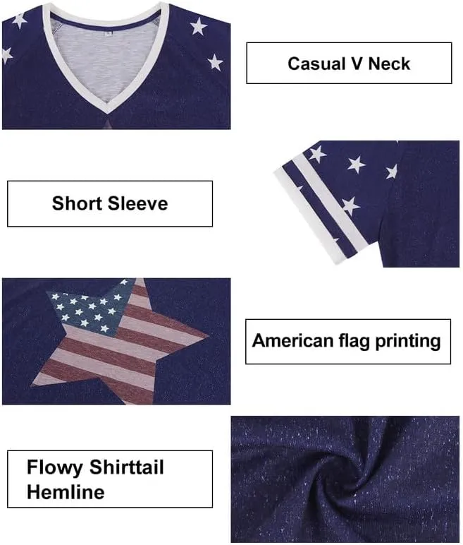 TIYOMI Plus Size Tops for Women V Neck Raglan T-Shirt Short Sleeve Summer Shirts Casual Loose Tunic Blouse