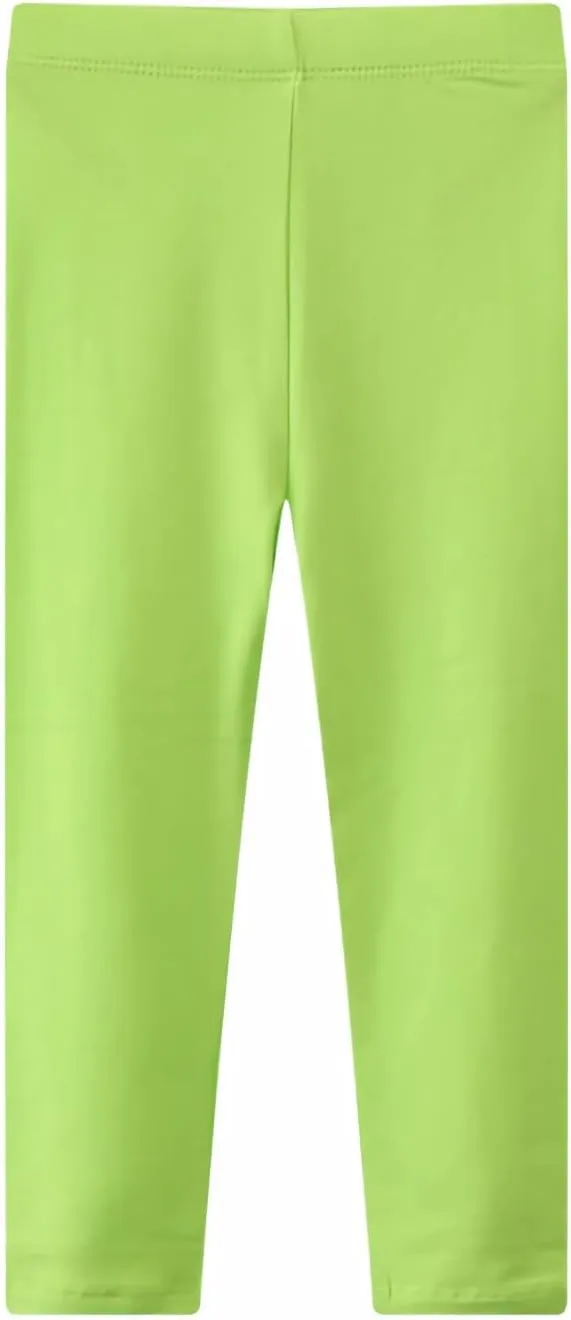 Toddler Girls Cotton Leggings 3-Pack Little Girl Stretchy Leggings Trousers for Kids Spring and Autumn 2-7T