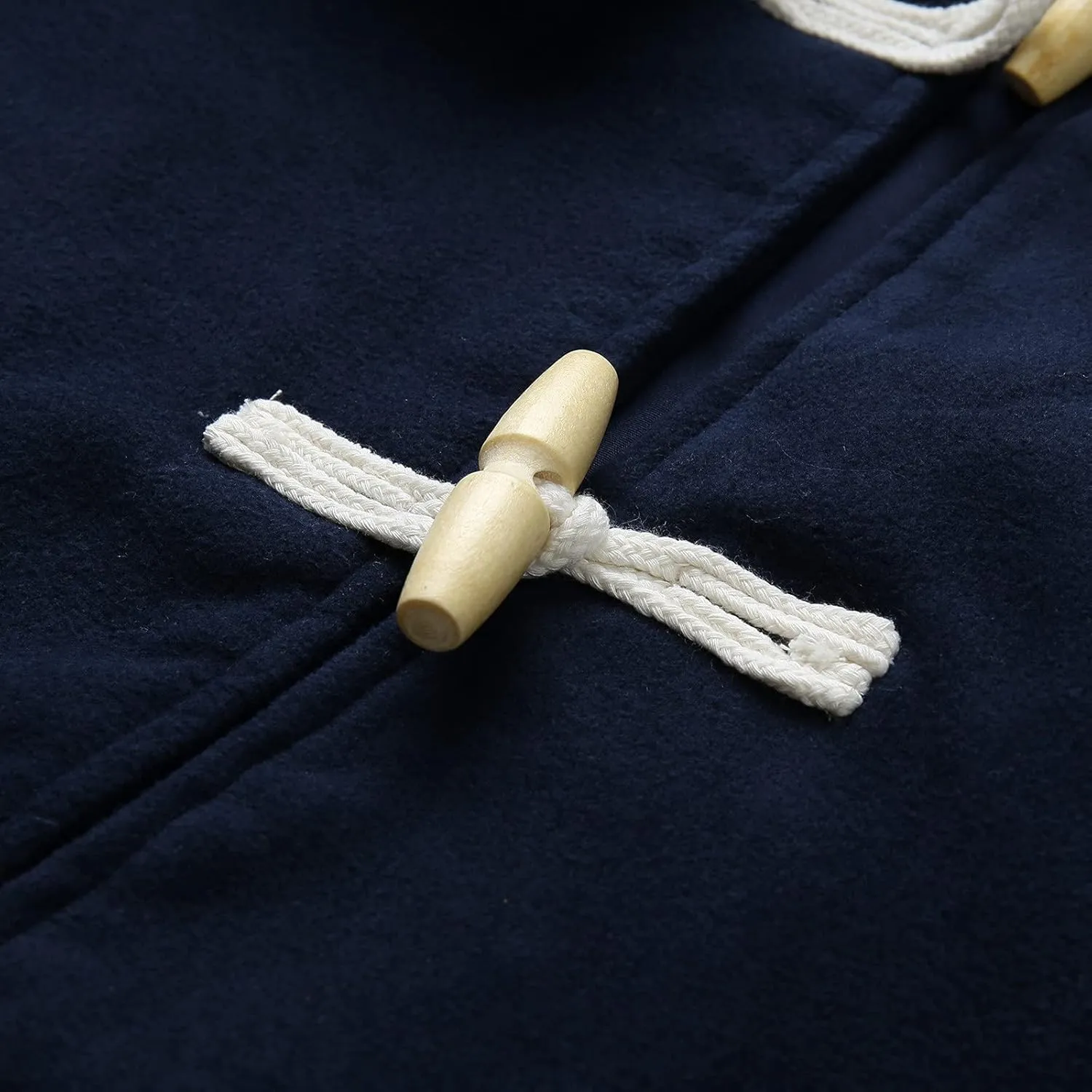 Trench Coat Men Wool Blend Single Breasted Walking Toggle Duffle Coat Notched Lapel Winter Chunky Warm Overcoat