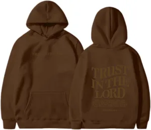 Trust in the Lord Christian Bible Verse Hoodie Jesus Saves Faith Sweatshirt Pullover Tops Fall Harajuku Stre