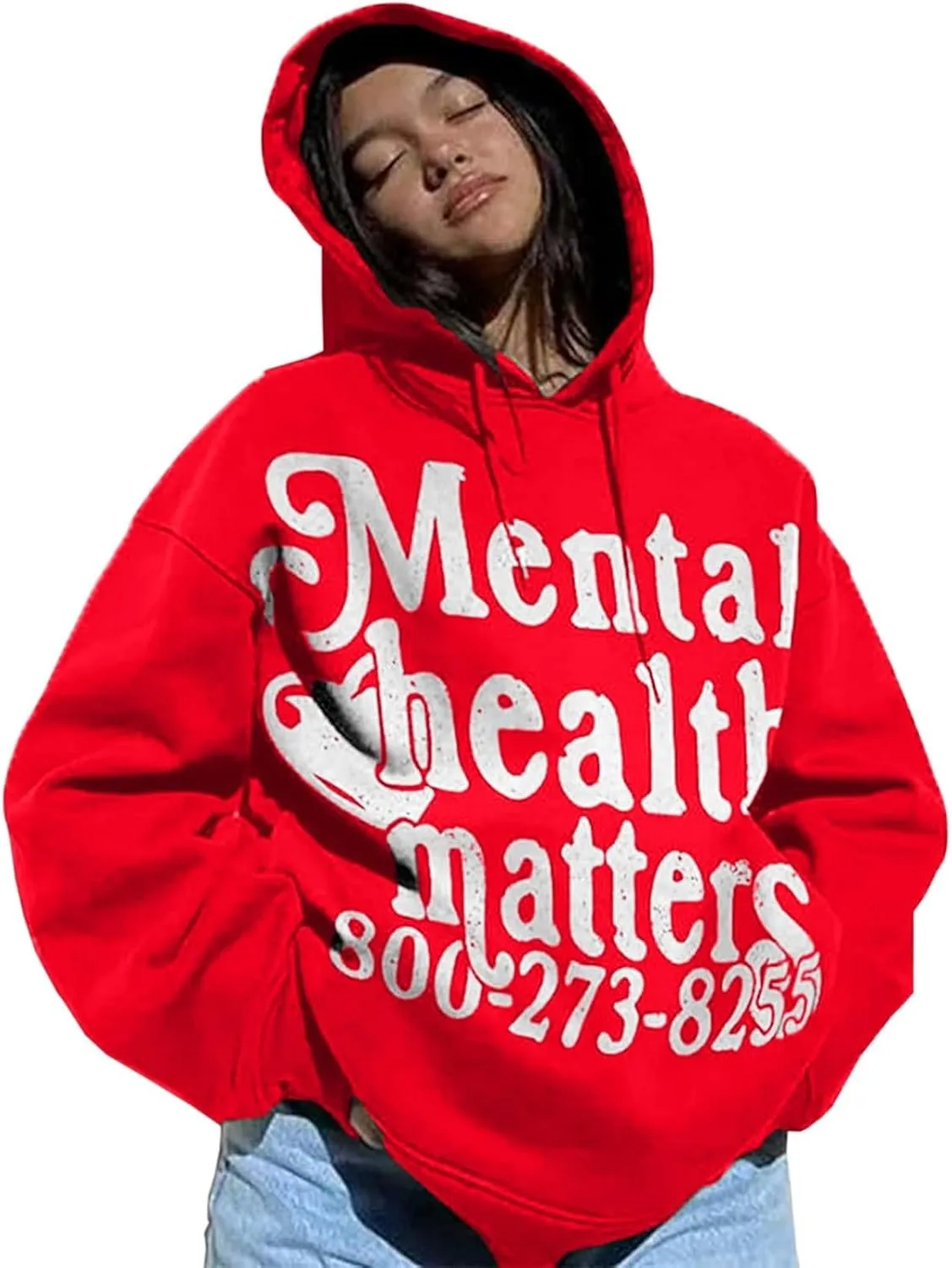 Unisex Y2k Grunge Hoodies Mental Health Print Casual Streetwear Hoodies Gothic Retro Y2k Harajuku Women Men Hoodies