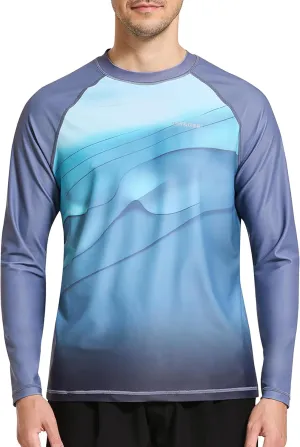 VAYAGER Men's Swim Shirt UPF 50  UV Sun Protection Quick Dry Rash Guard Shirts Short Sleeve Surf Shirt Fishing Beach T-Shirt
