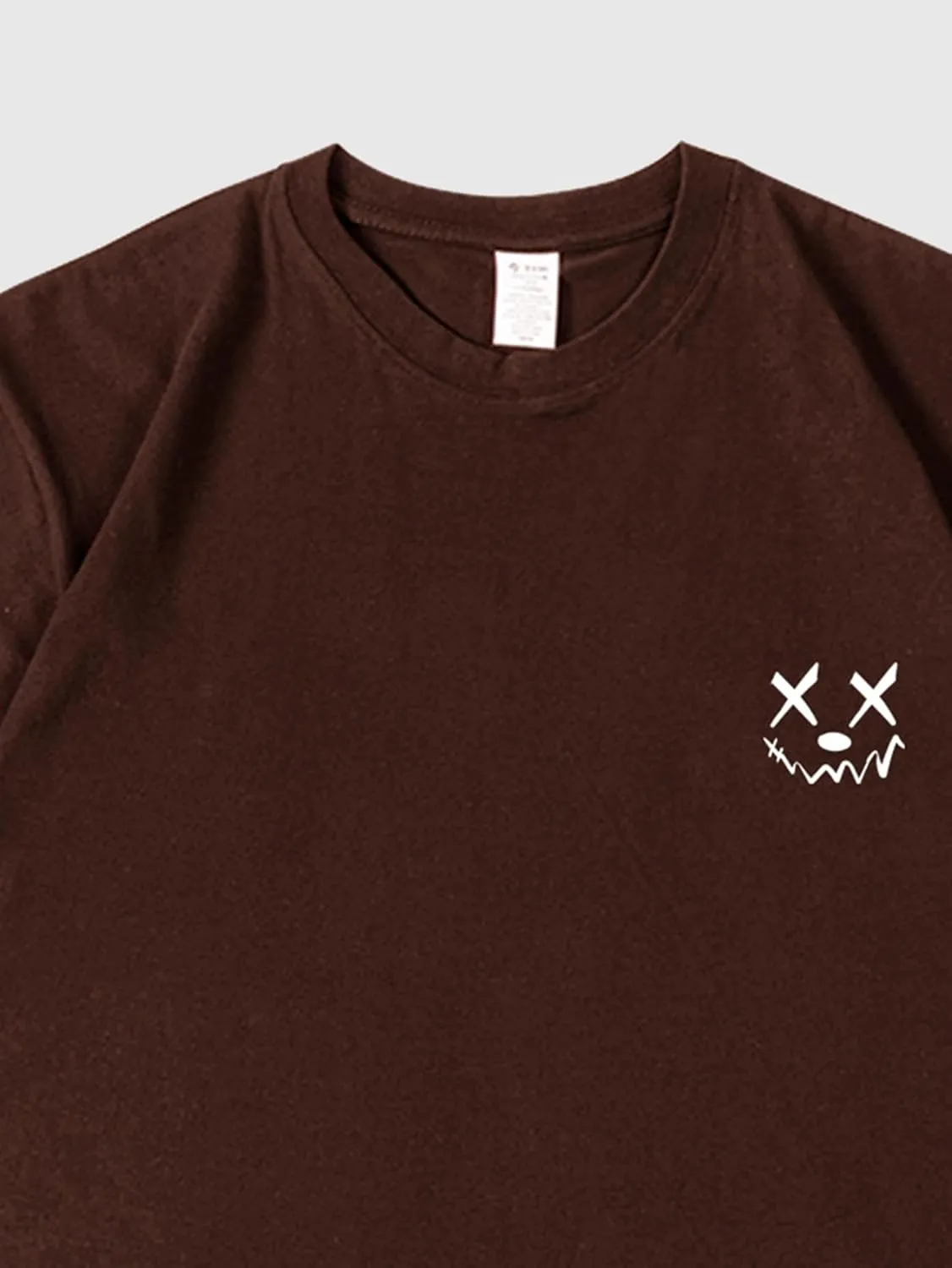 Verdusa Men's Letter Graphic Tees Oversized Cotton T Shirt Drop Shoulder Crew Neck Slogan Tee Top