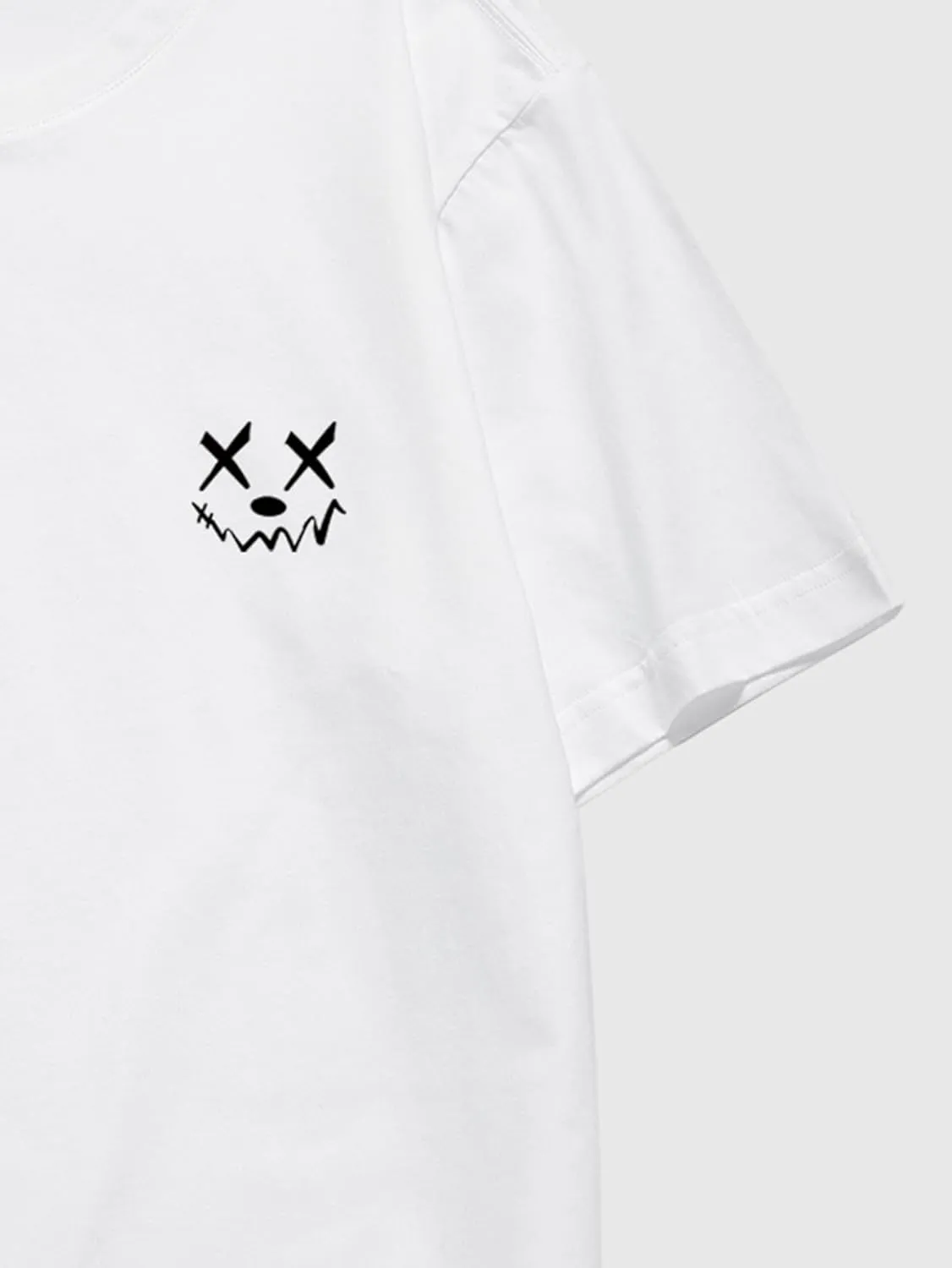Verdusa Men's Letter Graphic Tees Oversized Cotton T Shirt Drop Shoulder Crew Neck Slogan Tee Top