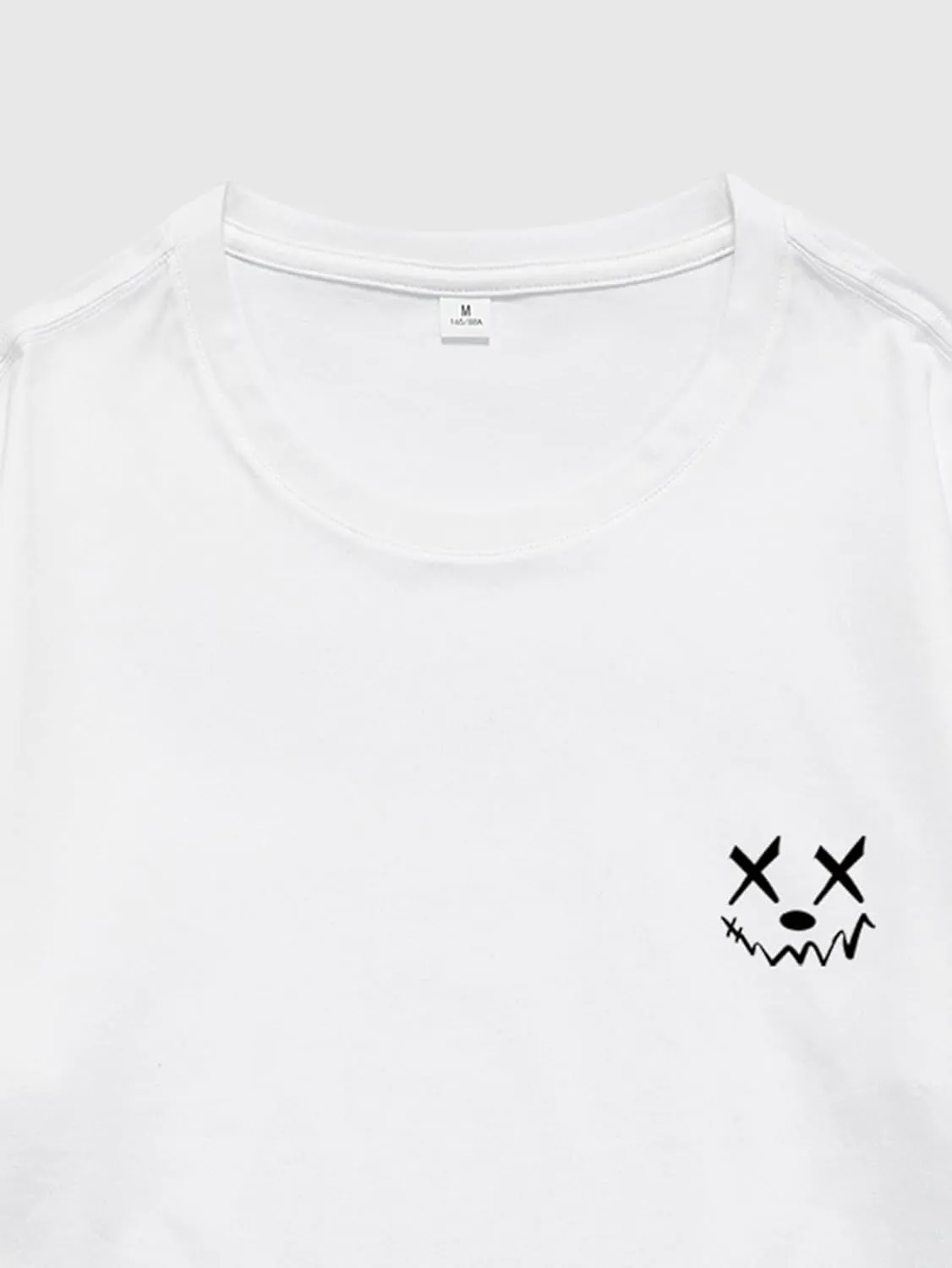 Verdusa Men's Letter Graphic Tees Oversized Cotton T Shirt Drop Shoulder Crew Neck Slogan Tee Top