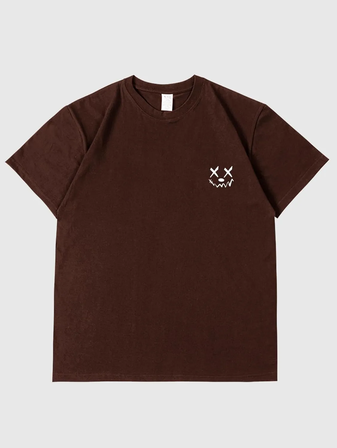 Verdusa Men's Letter Graphic Tees Oversized Cotton T Shirt Drop Shoulder Crew Neck Slogan Tee Top