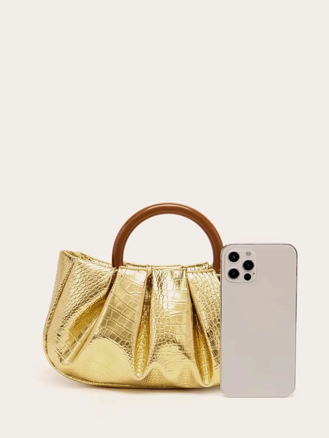 Verdusa Women's Ruched Small Handbag Clutch Purse Dumpling Pouch Bag