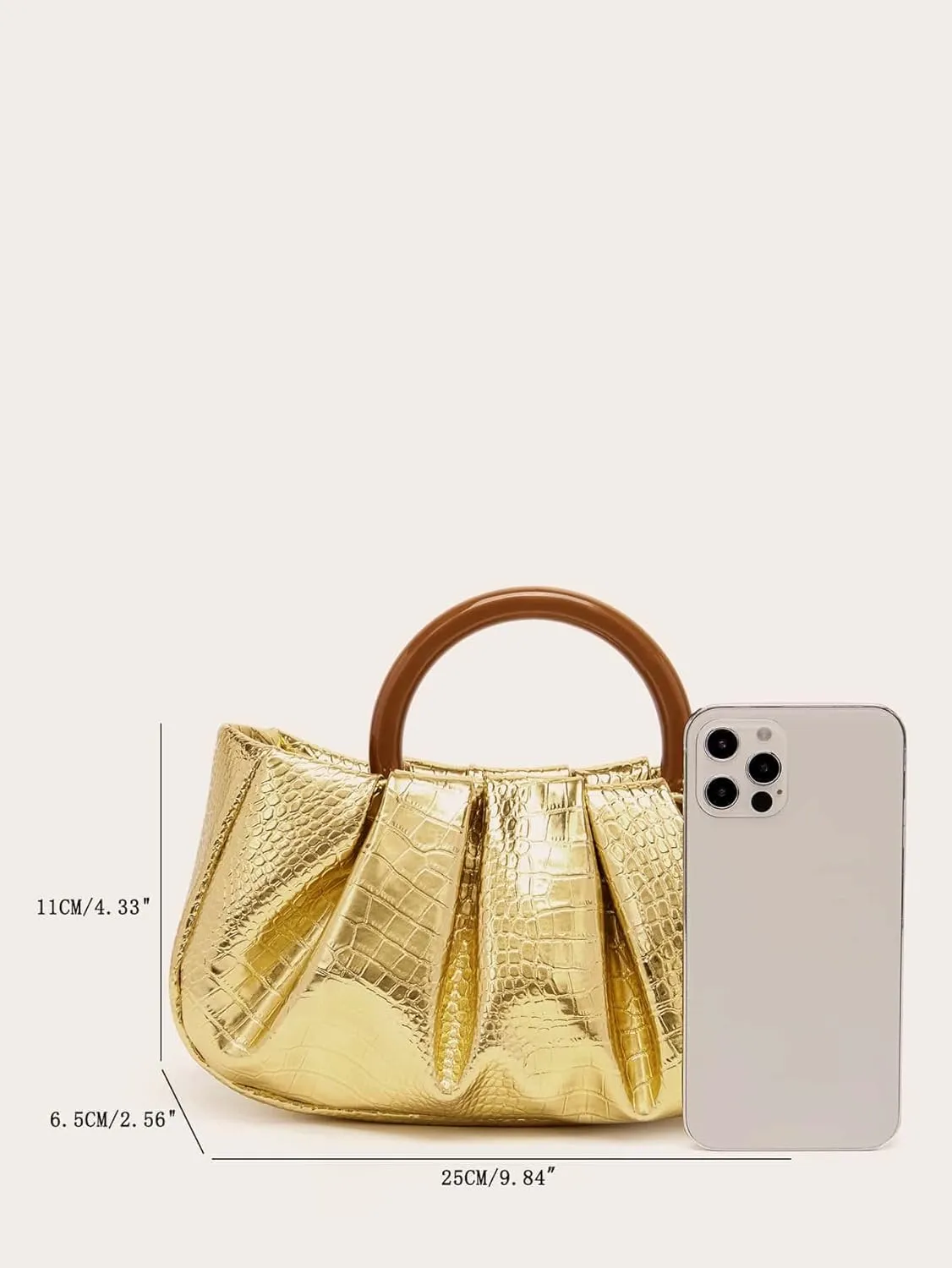 Verdusa Women's Ruched Small Handbag Clutch Purse Dumpling Pouch Bag
