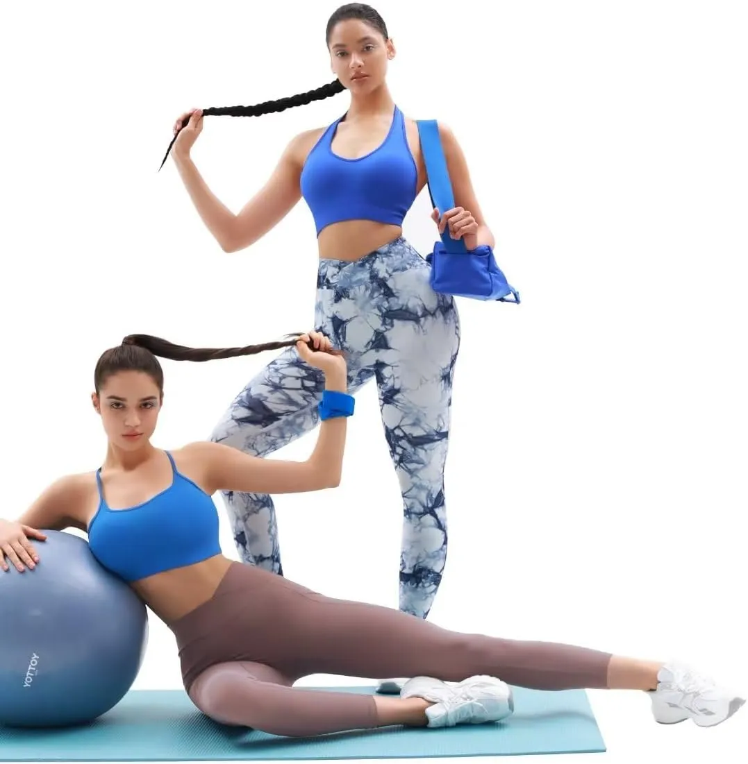 Vertvie Women's High Waisted Leggings Crossover V Waist Butt Lift Yoga Pants Athletic Tummy Control Workout Leggings