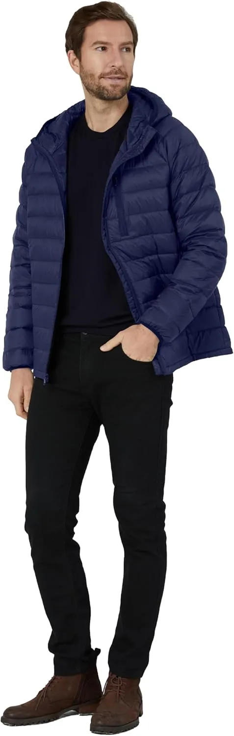 wantdo Men's Packable Down Jacket Lightweight Puffer Jacket Hooded Winter Jacket