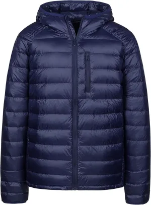 wantdo Men's Packable Down Jacket Lightweight Puffer Jacket Hooded Winter Jacket