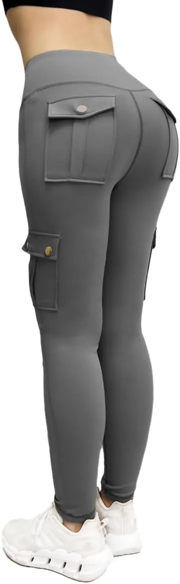Wavar Scrunch Butt Lifting Leggings with Pockets Cargo Leggings for Women Workout Cargo Pants Tummy Control Yoga Pants