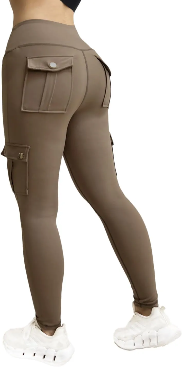 Wavar Scrunch Butt Lifting Leggings with Pockets Cargo Leggings for Women Workout Cargo Pants Tummy Control Yoga Pants