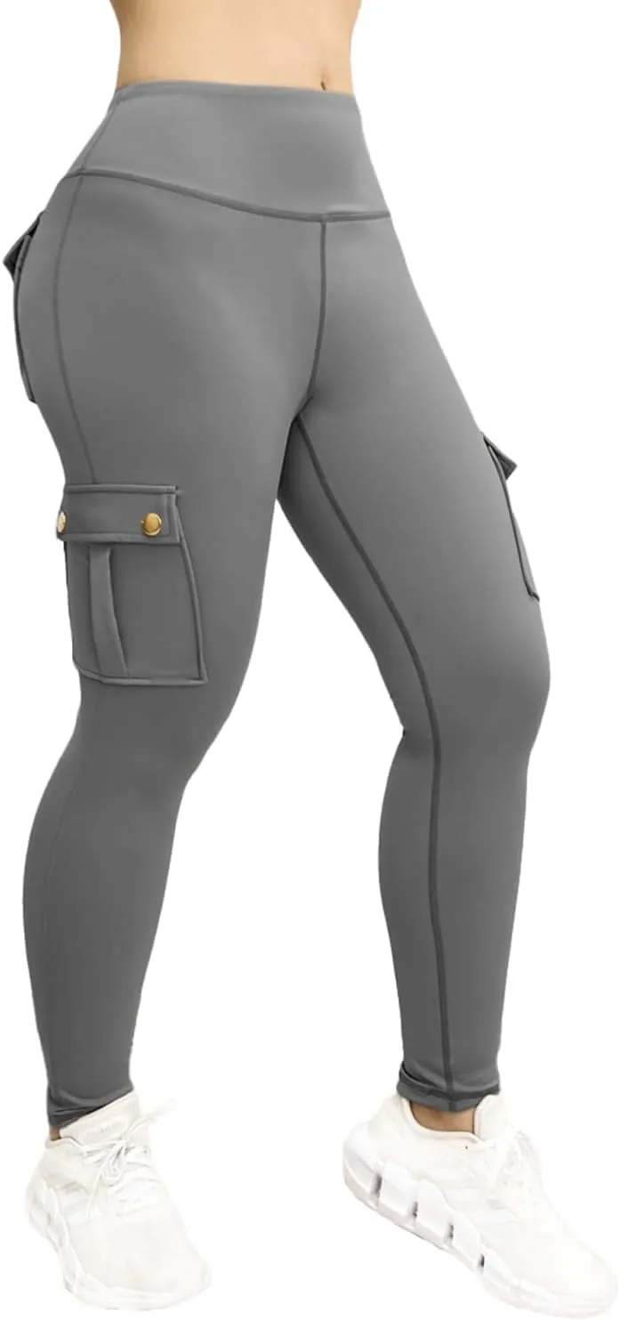 Wavar Scrunch Butt Lifting Leggings with Pockets Cargo Leggings for Women Workout Cargo Pants Tummy Control Yoga Pants
