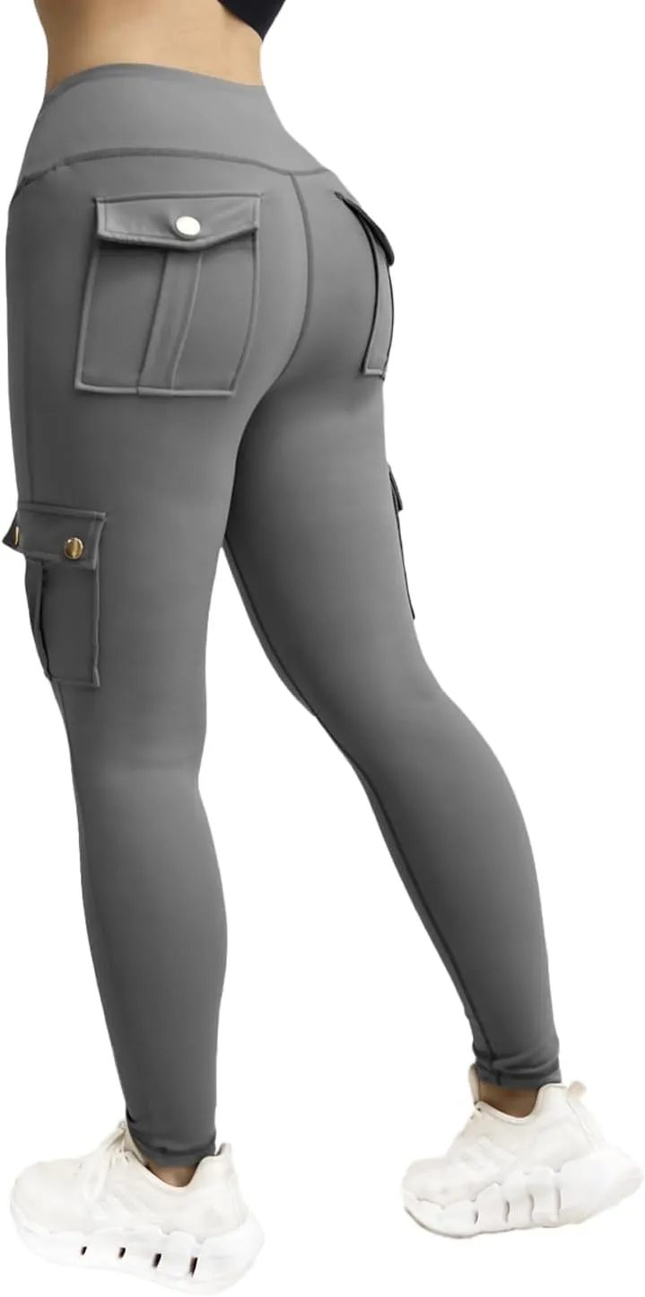 Wavar Scrunch Butt Lifting Leggings with Pockets Cargo Leggings for Women Workout Cargo Pants Tummy Control Yoga Pants
