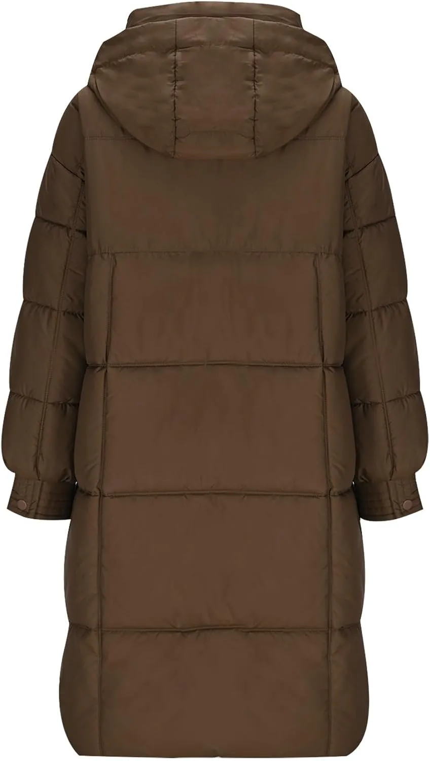 Winter Coats for Women Cotton Padded Down Jacket Mid Length Quilted Overcoat Solid Color Outwear with Hooded 2024