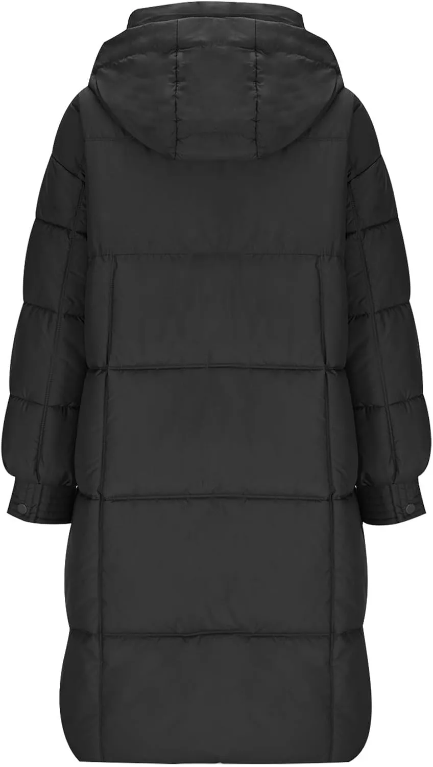 Winter Coats for Women Cotton Padded Down Jacket Mid Length Quilted Overcoat Solid Color Outwear with Hooded 2024